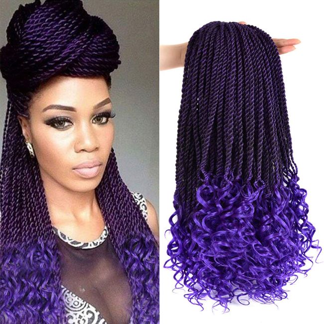 box braids with purple