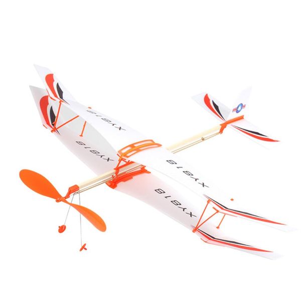 Alipis Glider Planes Propeller Plane Toys 2pcs Rubber Band Powered Aircraft DIY Airplane Model Puzzle Hand-thrown Airplane Kids Shooting Flying Toy for Outdoor Random Color