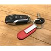 Dodge Red PU Leather Silver Metal Bar Key Chain