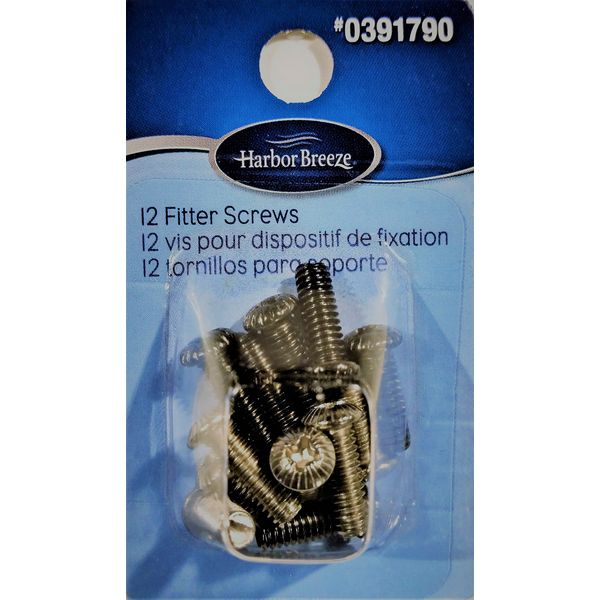 Ceiling Fan Fitter Screws, Chrome/Black, 12-Pack