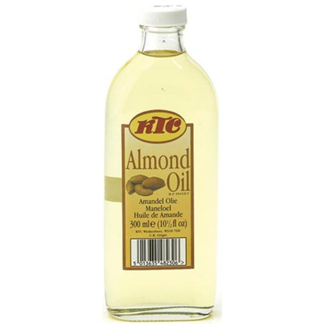 KTC Sweet Almond Refined Oil 300ml Jar - Edible, Hair, Skin Moisturiser & Conditioner