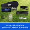 Outdoor Yard Portable Badminton Complete Set w/Net, 4 Rackets & 3 Shuttlecocks