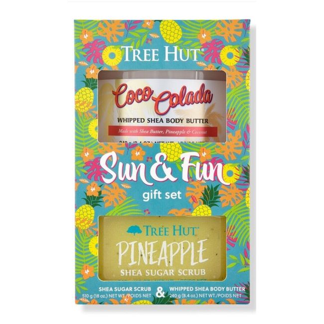《NEW》TREE HUT Sun & Fun Gift Set|Coco Colada Body Butter & Pineapple Body Scrub