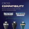 Dollar Shave Club - Shaving Kit with Diamond Grip Razor Handle, 4-Blade Blade Refills, & Blade Cover, Easy to Grip Handle, Shaving Starter Set, Great for Travel, Blue