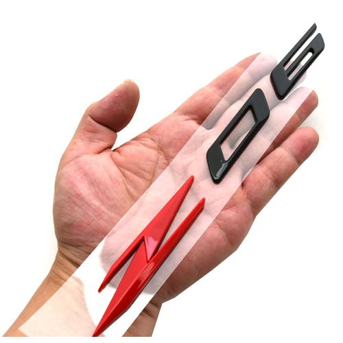 2Pcs Z06 Emblems 3D Badge Nameplate Letter Compatible with 2023-2024 C8 85623536 OEM Size (Black Red)