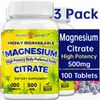 3 Pack  Magnesium Citrate - Relaxation,Sleep, Nervous & Digestive System Support