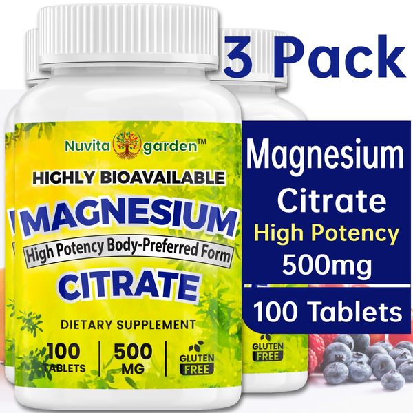 3 Pack  Magnesium Citrate - Relaxation,Sleep, Nervous & Digestive System Support