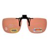 ClipFlipz Rectangular Polarised Extra-Large/Copper Driving Clip On Flip Up Sunglasses, XL