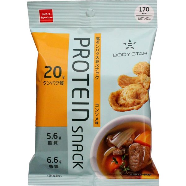 [Official] Oyatsu Company BODYSTAR Protein Snacks, Consommé Flavor, 1.5 oz (42 g) x 12 Bags (High Protein, Snack Sweets, Soy, Dietary Fiber, Iron, Zinc, Arginine)