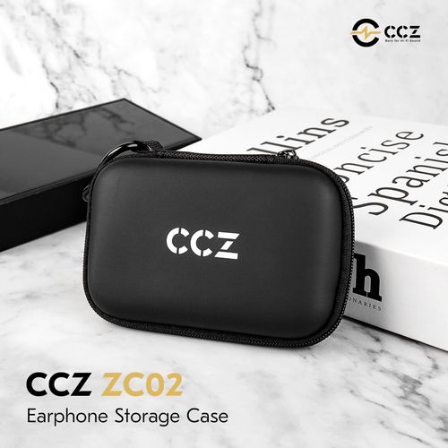 CCZ ZC02 Earbuds Case, Portable EVA Small Earbuds Carrying Case Storage Bag Organizer with Carabiners for Earphones, in Ear Monitors, in Ear Headphones, IEMs, Ear Buds, SD Memory Card, Camera Chips