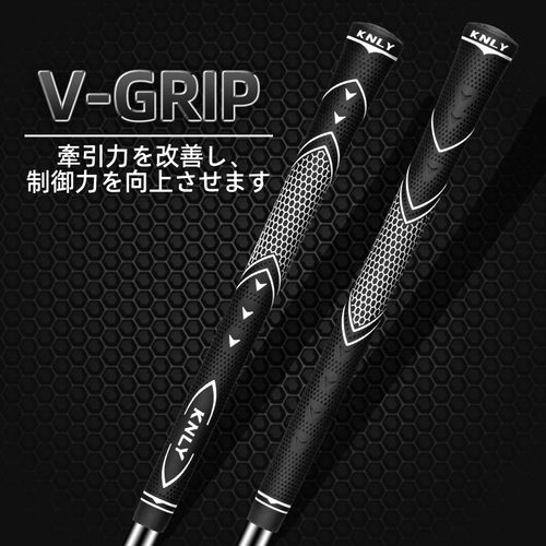 KNLY Golf Grips 13 Pack - High Traction, High Feedback Rubber Golf Club Grips for Anti-Slip, All Weather Performance (Standard, Black/Blue)
