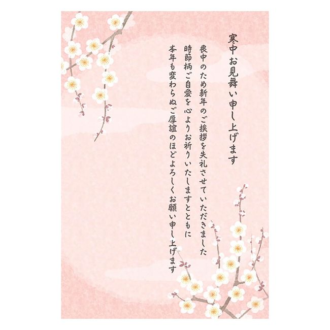 Sanrio 530450 Cold Weather Visit Postcard Pink with White Plum Greeting Card International Shipping Available JNPK 9-4 SANRIO