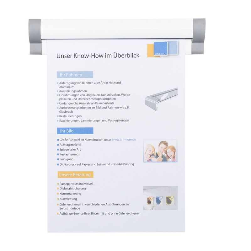 Art & More Wall Clamp Rail 2 m in White, Ball Clamping Rail, Paper ...