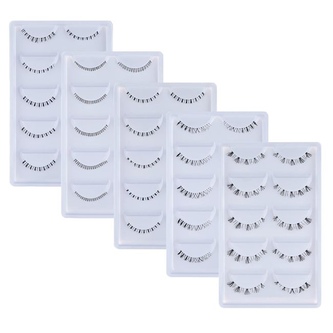 Bottom lashes Strip, HerMia Mink Lower False Eyelashes Extension, 25 Pairs Clear Band Natural Wispy Under Eye Lashes Pack