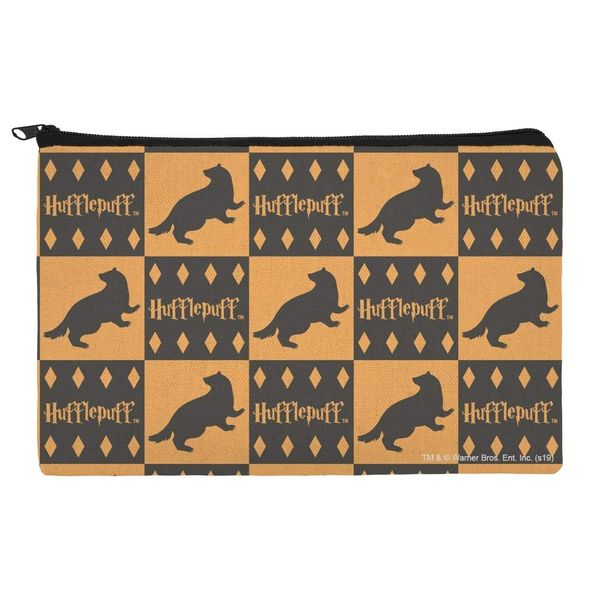 Harry Potter Hufflepuff Pattern Makeup Cosmetic Bag Organizer Pouch