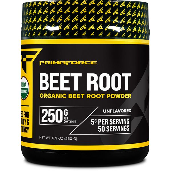 Primaforce Organic Beet Root Powder (250g) Unflavored - Natural Source of Antioxidants and Nutrients