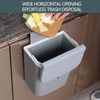 Uumitty 3.2 Gallon/12 L Plastic Kitchen Compost Bin, Hanging Trash Can with Lid, Wall-Mounted Garbage Can, Grey