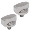 Genuine Belling 444445412 444445413 1000DF Oven Cooker Knob Function Control Switch (Silver/Chrome, Pack of 2 Knobs)