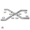 Stainless Steel SS409 Universal Crossover X-Pipe Exhaust System Kit 2.5" JS
