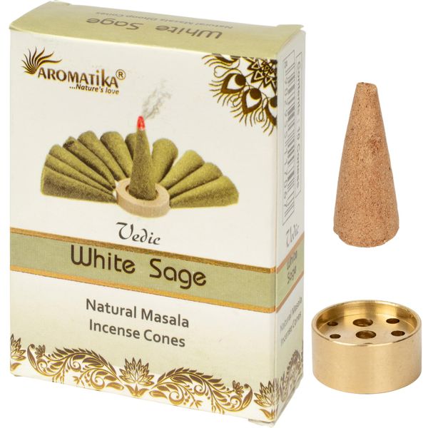 DANNY LIB Indian Incense, White Sage, Oriental Sweet Scent, Cone Type, Incense Burner Set, For Purification, Incense, Incense, Incense Holder Included, Room Heating Gift, Healing, Aroma