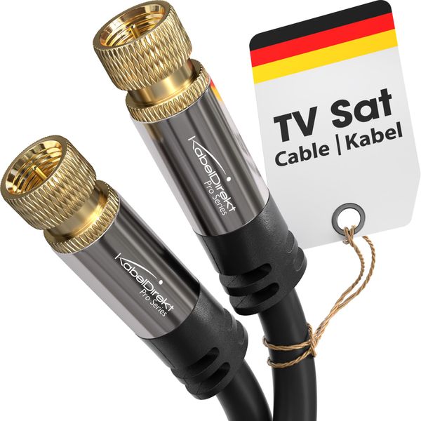 CableDirect – SAT cable, coaxial cable, satellite cable – TV cable with multi-layer shielding and break-proof metal F connectors – 1.5m (HDTV, Radio, DVB-T, DVB-C, DVB-S, DVB-S2)