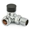Thermostatic Radiator Valve Corner TRV Black & Chrome – Style