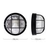 MiniSun | Modern Black Security Round Bulkhead Wall Light | Security Lighting, Home Décor & Improvement Essential | Includes 4W LED Bulb