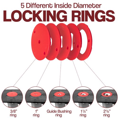 Fulton Woodworking Tools 5 Pack of Locking Reducer Rings for Fulton Premium Router Plate