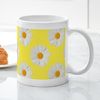 CafePress Daisy Flower Pattern Yellow Mug 11 oz (325 ml) Ceramic Coffee Mug