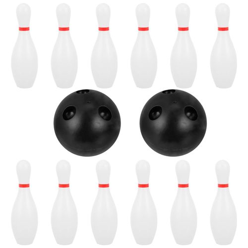 STOBOK 1 Set Kids Bowling Set 2pcs Bowling Balls 10 Pcs Bowling Bottles Set Indoor Outdoor Bowling Game Giant Bowling Games Fun Sports Games Plastic Bowling Toy for Children