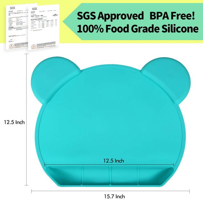 Kindga Placemats for Kids, Silicone Placemat for Dining Kitchen