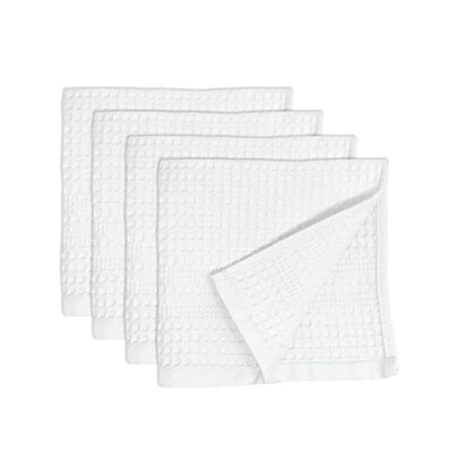 GILDEN TREE Waffle Weave Hand Towels for Bathroom Quick Drying Lint Free  Thin, Classic Style (White)