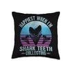 Happiest When I´m Shark Teeth Collecting Tooth Hunter Throw Pillow