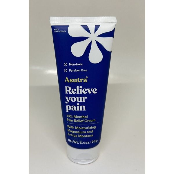 Asutra Relieve Your Pain  Pain Relief Cream 3.4 oz 96 g READ DESCRIPTION 10/2024