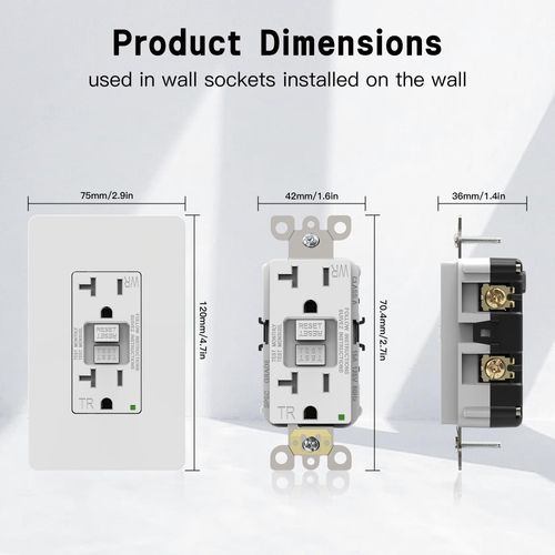 ThunderWay GFCI Outlet 20 Amp, LED Indicator, Tamper-Resistant, Weather Resistant Receptacle Indoor or Outdoor Use, Ground Fault Circuit Interrupter, Wallplate Included, ETL Listed, White, 5Pack