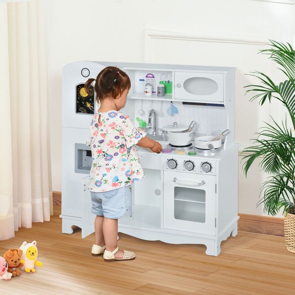 Kids Kitchen Playset With Telephone, Water Dispenser Simulation Cooking