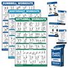 4 Pack: Dumbbell + Bodyweight + Kettlebell Workouts Poster Set + Dumbbell Exercise Playing Cards