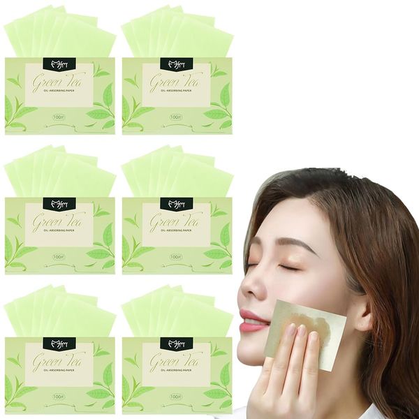 Fogli Carta Assorbente Olio,Oil Control Paper,Carta Opacizzante,Face Oil Blotting Paper Sheets,Fogli Carta Assorbente per Il Viso,Face Blotting Paper Set,Controlla Efficacemente L'Olio,600PCS