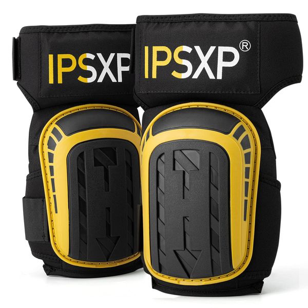 IPSXP Professional Knee Pads for Work,Gardening & Construction Knee Pads for Men and Women with Thick Double Gel Cushion, Strong Adjustable Non-Slip Straps,1 Pair