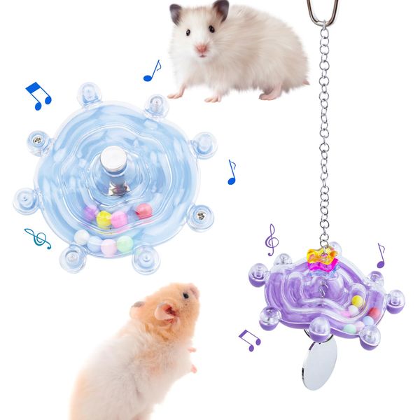 FlidRunest Hamster Enrichment Toys, Interactive Rat Spinner Wheel Toys, Colorful Hamster Toys Wheel, Hamster Cage Accessories, Small Animals Exercise Enrichment Toys for Bird, Parrot, Hamster, Rats