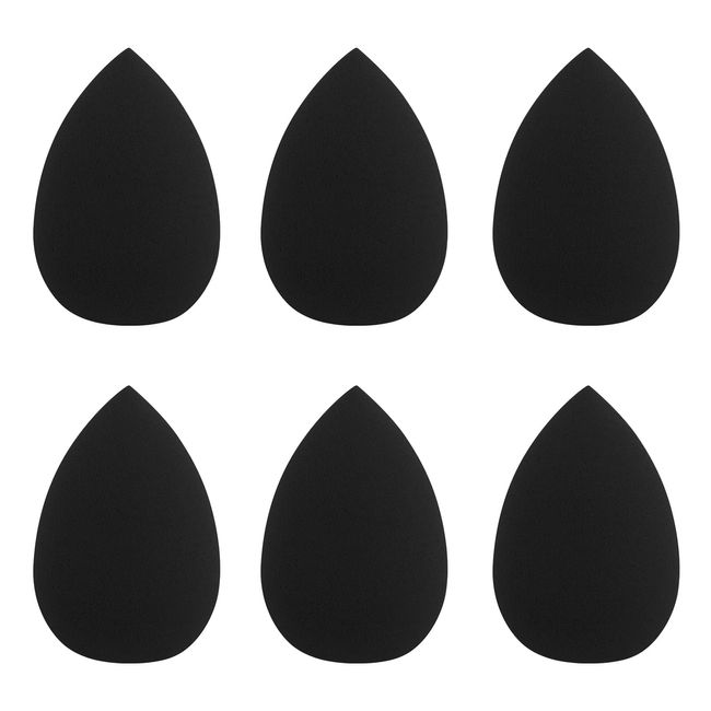 Sibba Powder Puff Beauty Blenders 6 Pieces Makeup Sponge Make Up Face Foundation Concealer Cosmetic Blending Holder Mini Washing Set Small Brushes Tools (Black)