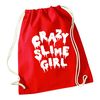 Flox Creative Red Drawstring Bag Crazy Slime Girl