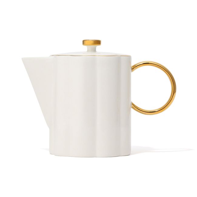 Francfranc Pastel Scalloped Teapot, White