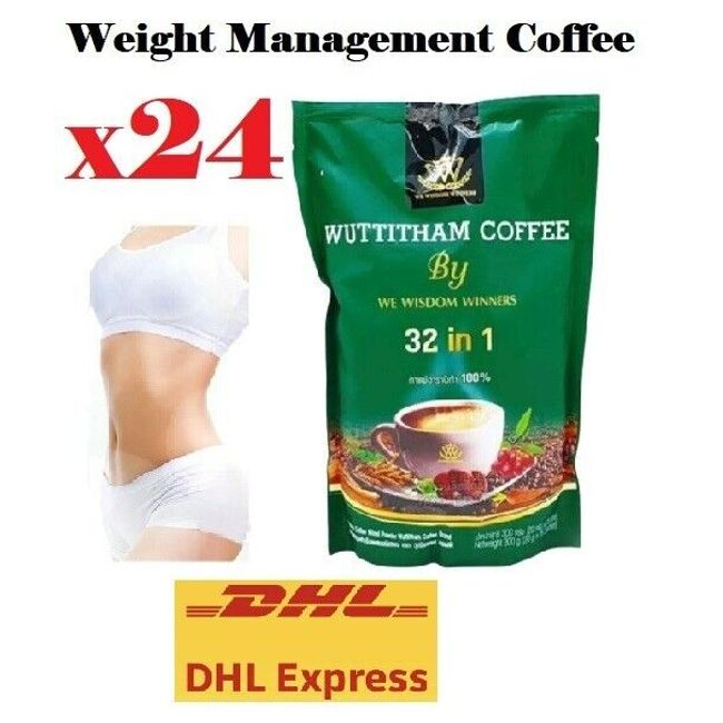 x24 Coffee Wuttitham Instant 32In1 Herbs Weight Management Control Healthy  W4