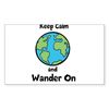 CafePress Keep Calm, Wander On Sticker (Rectangle 10 pk)