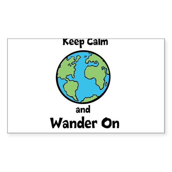 CafePress Keep Calm, Wander On Sticker (Rectangle 10 pk)