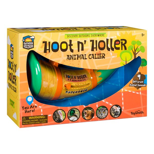 Toysmith Outdoor Discovery, Hoot-N-Hollar Animal Caller, 9" Horn With 9 Animal Sounds, For Boys & Girls Ages 5+