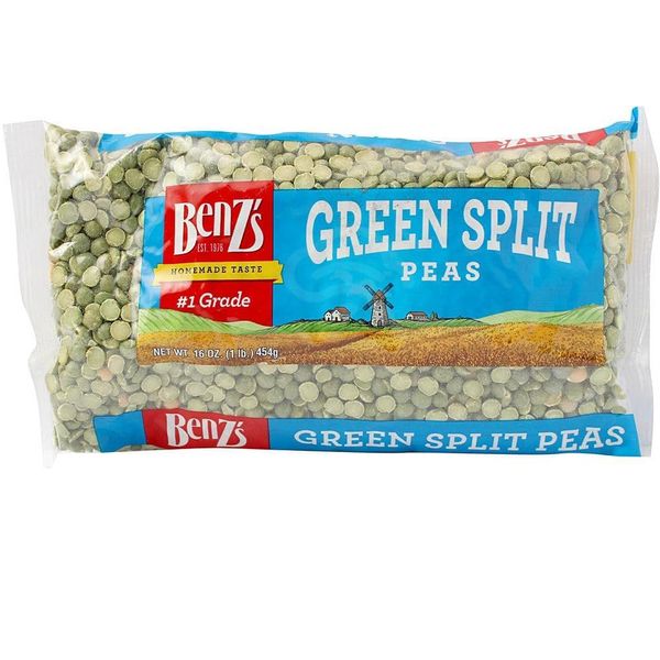 Benz's Green Split Peas, Kosher, (Pack of 2) 16-Ounce Bag