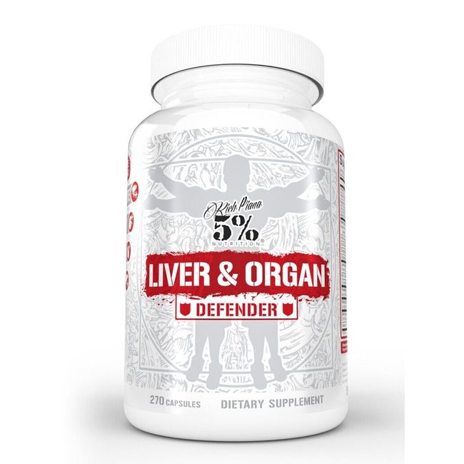 5% Nutrition Rich Piana LIVER AND ORGAN DEFENDER 270 Caps PCT Support