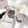 Hand Mirror, Compact, Stylish, Folding Mirror, Stainless Steel, Double Sided Mirror, Gift, Women's, Birthday (Square Circle)